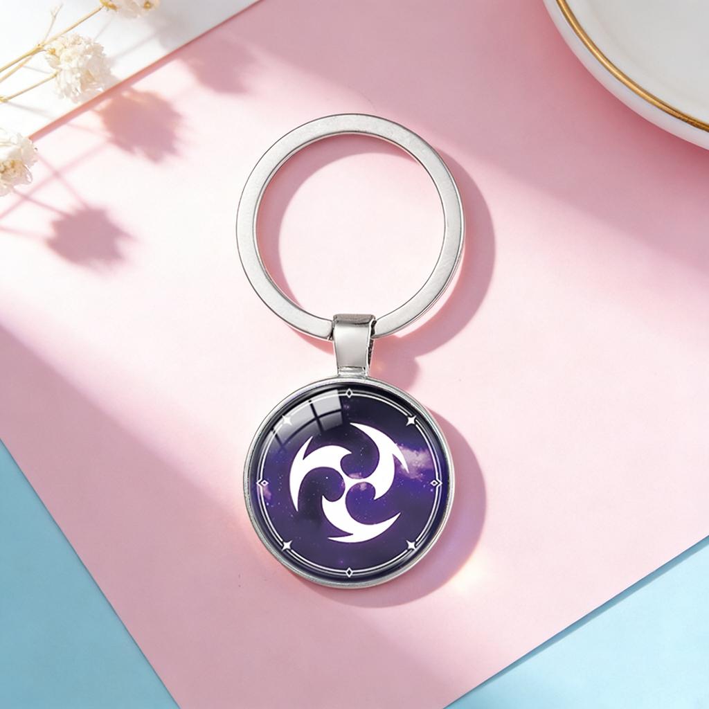 Genshin Impact Vision Keychain, Anime Time Gem Pendant Key Ring Wholesale