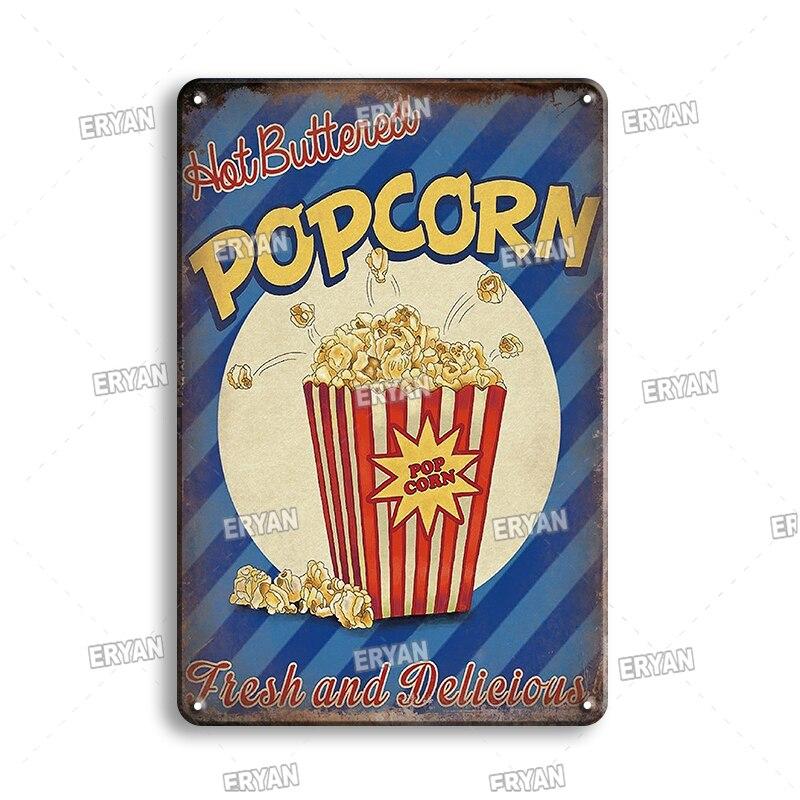 Vintage Coffee Metal Tin Sign  Retro Kitchen Art Wall Decor  Delicate Cooking Plate  Fast Food Plaque  Metal Poster for Home