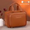 Luxury Large-Capacity Travel Cosmetic Bag with Partitioned Storage and Patch Pockets