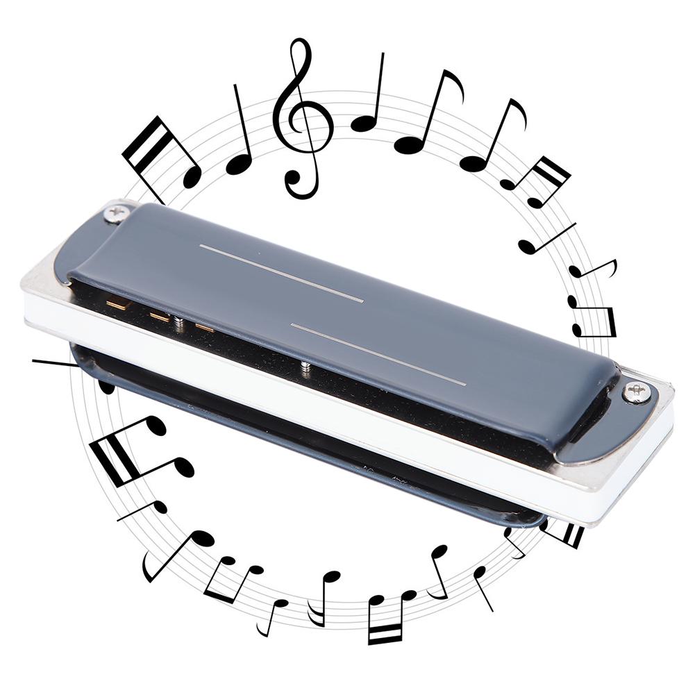 Blues Harp Mundharmonika 10-Loch Mundharmonika Eb Tonart Musikgeschenke Phosphorbronze Stimmzunge(Weiß )