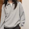 Women's Spring Fall Half-Zip Stand Collar Long Sleeve Sweatshirt Jacket Casual Stylish Outerwear Top