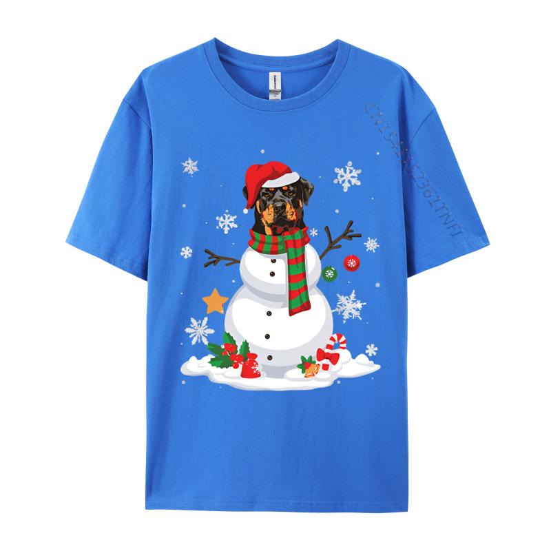 Funny Snowman Rottweiler Dog Santa Tshirt Black Cotton Tops  Tees Gift Cheap Custom T Shirt Brand Clothing