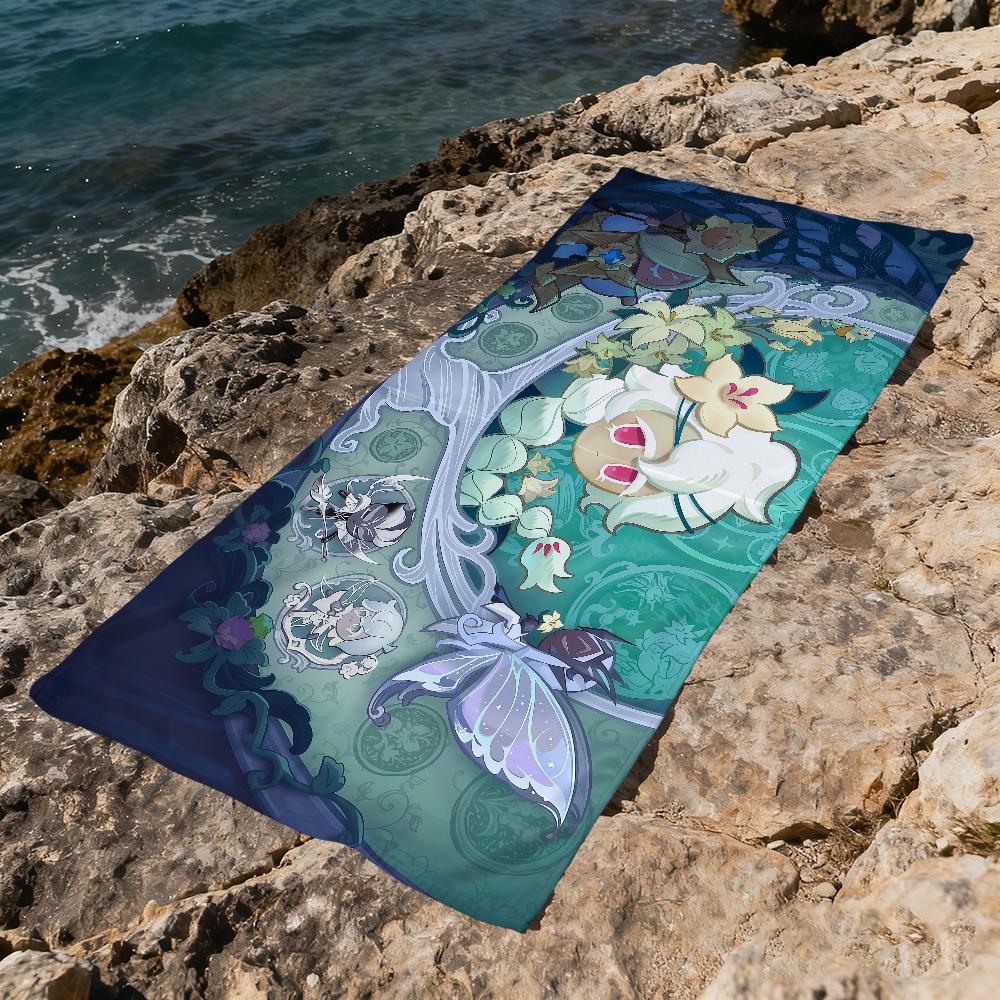 C-cookie Run game Towel Large Quick-Drying K-Kingdom Microfiber soft Beach Towel for Travel Fitness Sauna Bathing Camping