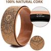Haskoss Yoga Wheel Yoga Block Cork Yoga Wheel for Yoga Poses and Backbend Inversions with Wood Grain Effect and Mandala Derma Yoga Prop Wheel Print,