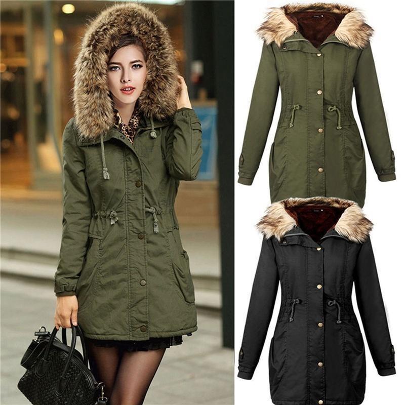 Women's Cotton Padded Winter Down Coat Jacket Thicken And Warm Long Parka For Cold Weather