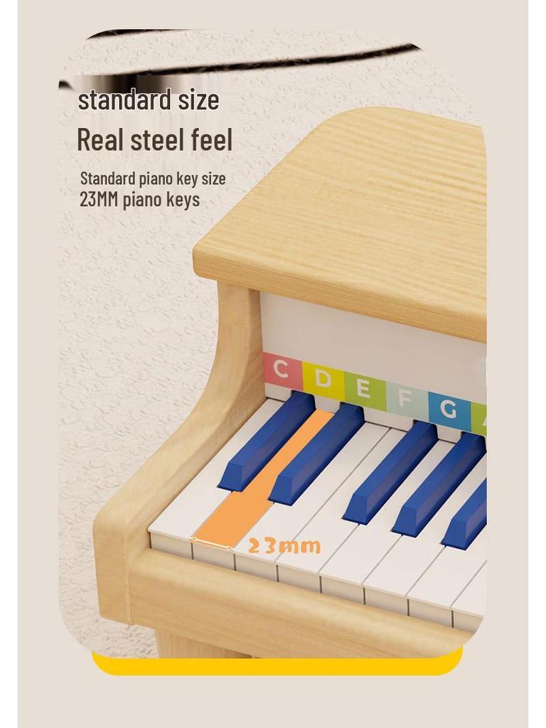 Solid Wood 25-Key Children's Piano Toy: Beginner Electronic Keyboard for Boys & Girls
