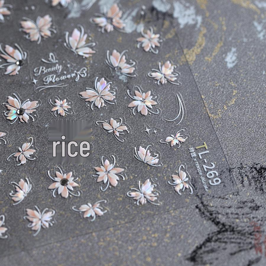 TENSOR Frosted Self-Adhesive Nail Stickers with Rhinestones (TL-269) - Hot Stamping Series