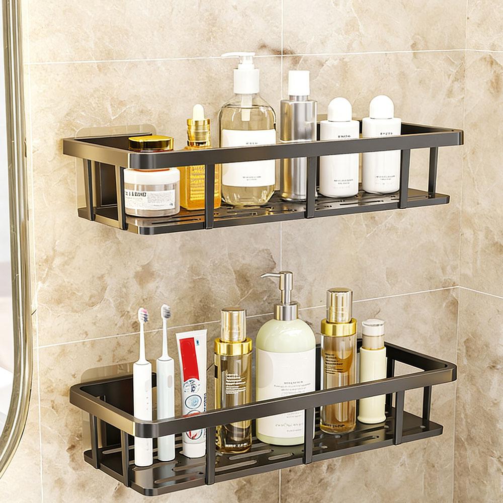 Bathroom Storage Rack No-Drill Wall Mounted Shampoo Makeup Storage Holder ShowerOrganizer Rack Bathroom Shelves Accessories