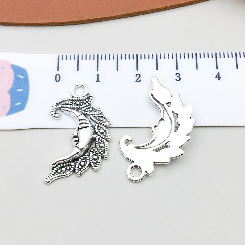 100-Piece Five-Color Alloy Sun, Moon, and Star Pendant Charms for DIY Jewelry