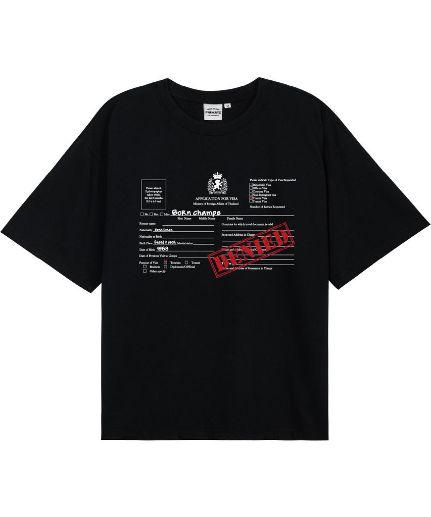 BORN CHAMPS [3 Colors] Denied Oversized Short Sleeve T-Shirt B25St67