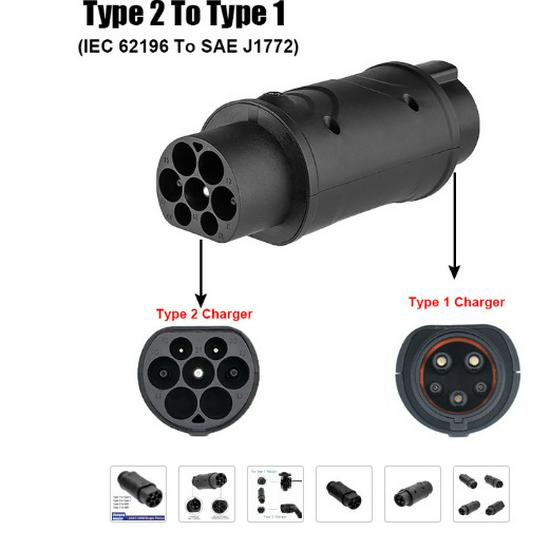 European to American EV Adapter, T2 to T1, IP54 Protection, Hot Selling