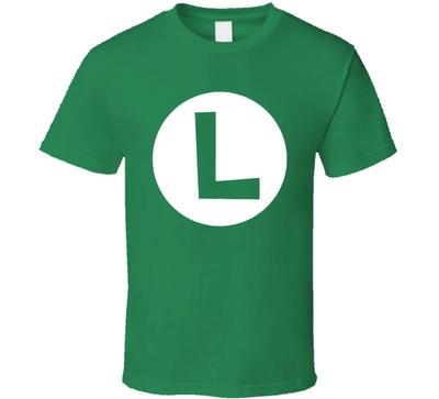 Luigi L Mario Brothers Videogame Fan T-shirt