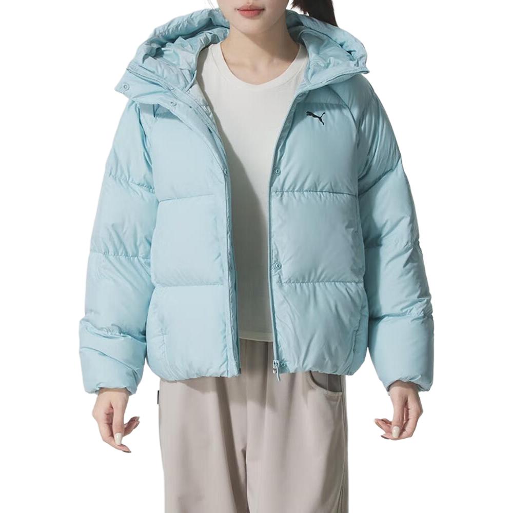 Puma Sports Casual Logo Thick Hooded Warm Zipper Long Sleeve Down Jacket Women Outerwear 691045-47