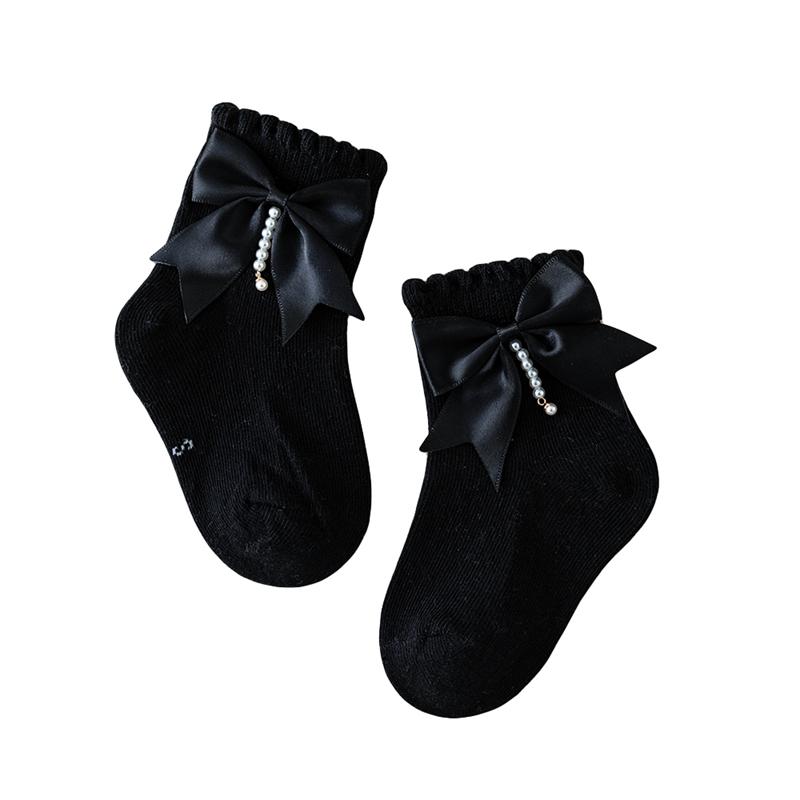 

Pudcoco Детские летние носки для малышей, девочек, с оборками, до щиколотки, дышащие, носки для платья для малышей с жемчужной кисточкой 0-4 года M 2-4Years