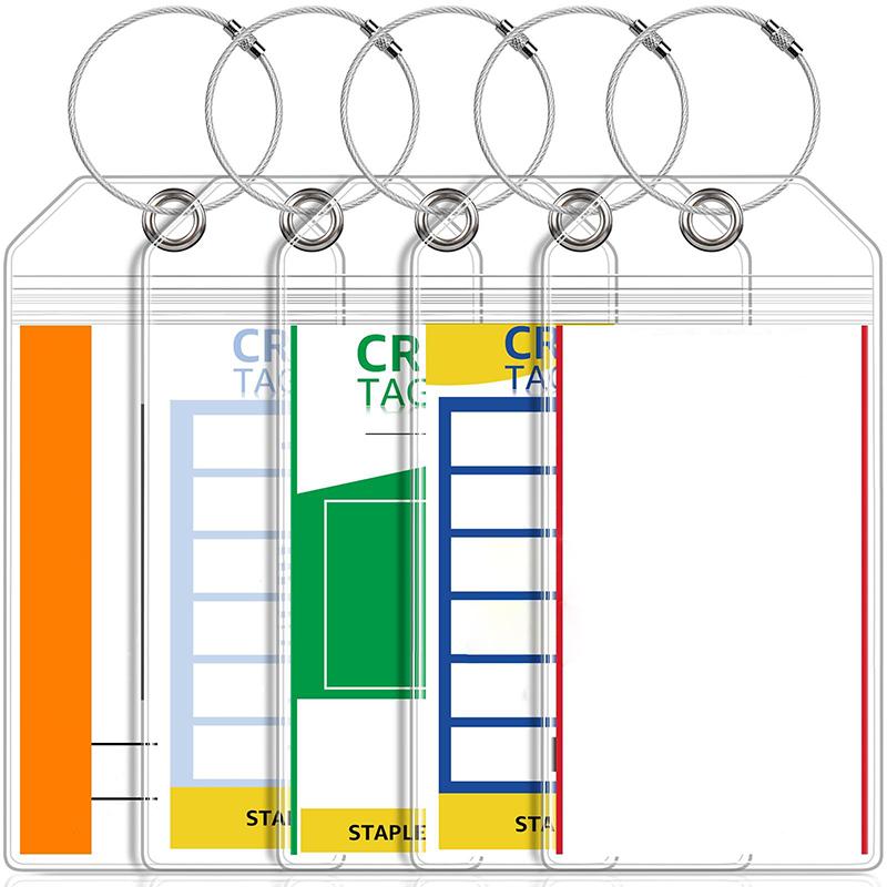 PVC Ship Ticket Card Sleeve Waterproof Cruise Luggage Tag Holders Durable Suitcase Label Holder Clear Cruise Tags Luggage Tags