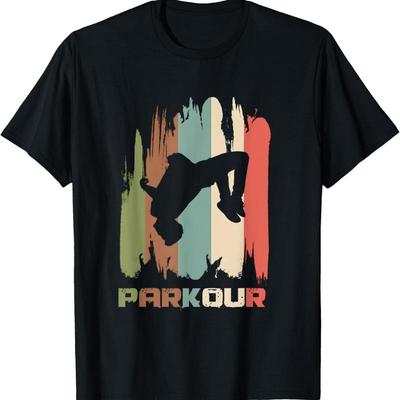 Vintage Parkour Boys Lovers for Men and Girls T Shirt - Men's Summer Cotton Graphic Tee