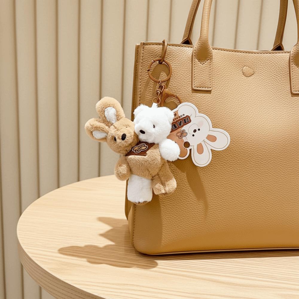 Hugging Design Creative Keychain Kawaii Style Plush Keychain Cute Plush Toy  Children Gits