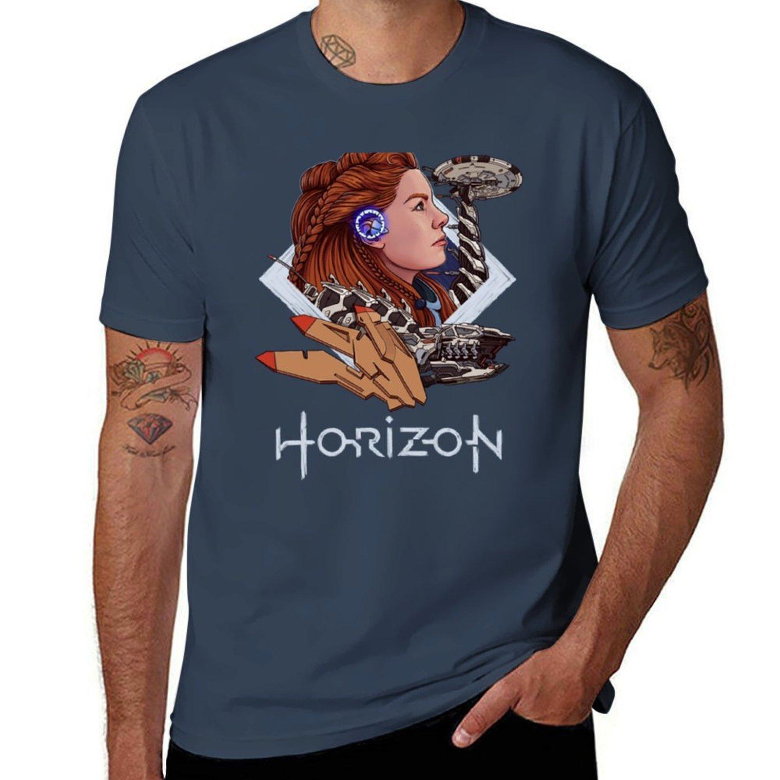 

Вінтажний Футболка Horizon Zero Dawn г чоловічі футболки футболки для чоловіка футболки з принтом Футболка M