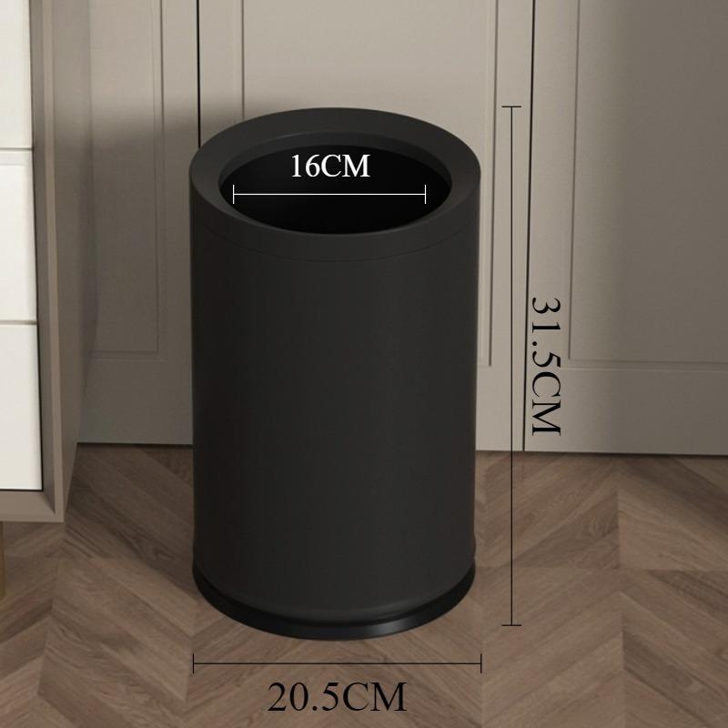 

Luxury Trash Can with Lid Metal Large Capacity Trash Bin Minimalist Built-in Wastebasket Home Bathroom Kitchen Cleaning Supplies