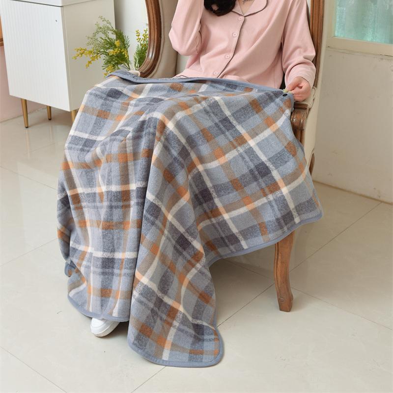 Facecloth Blanket Snap Button Blanket Office Shawl Blanket Plaid Shawl Thickened Cape