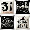Square Sofa Cushion Protectors Halloween Ghost Cover, Retro Pumpkin Throw Pillow Case, 18x18 Covers Inch Washable Cover for Couch Bed Decor Breathable