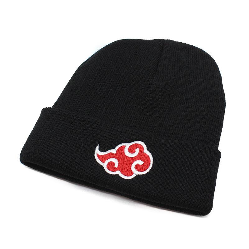 Hat Anime Naruto Red Cloud Image Embroidery Warm Wool Hat Knitted Hat