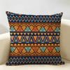 Vintage Geometric Stripes Pattern Cushion Cover Natural Linen Organic Fabric Printing Breathable Perfect For Home Decor
