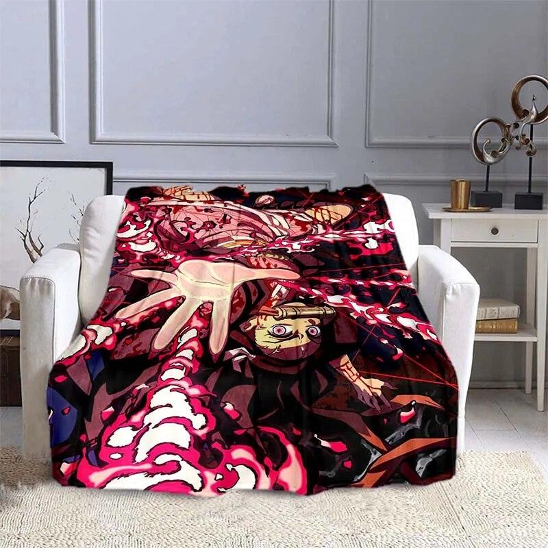 Anime Demon Slayer Decke, superweich, warm, Flanell-Überwurf, Picknickdecke, Decken für Betten, Picknickdecke