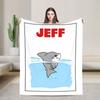 Cute Jeff The Landshark Flannel Blankets Shark Funny Throw Blanket for Home 200x150cm Plush Thin Quilt