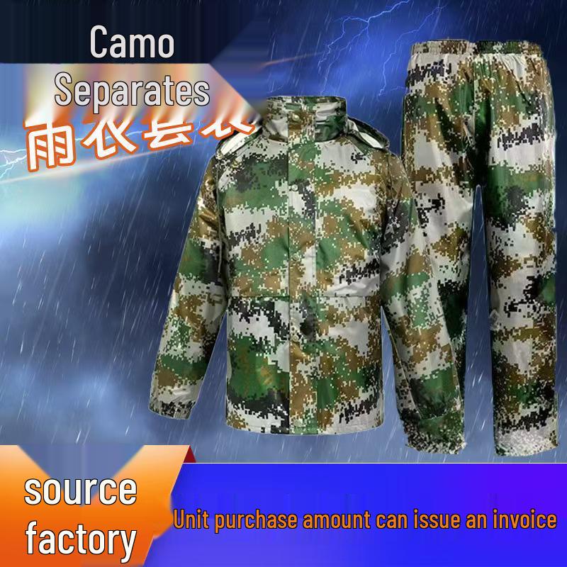 Unisex Reflective Camouflage Oxford Raincoat & Pants Set – Thickened Outdoor Adult Work Safety Gear Large 3XL