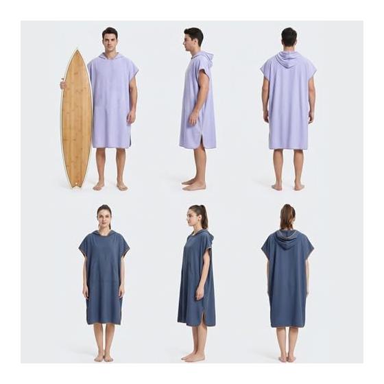 Sauna Poncho, Changing Clothes, Surfing Poncho, With Through Pocket, Quick Drying, Water Absorbent, Cold Protection, Changing Towel, Sauna, Long