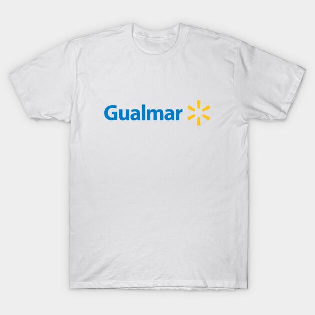 Asian Size Men Black Print T-shirt Gualmar No-Cut Print Cotton Tshirt S