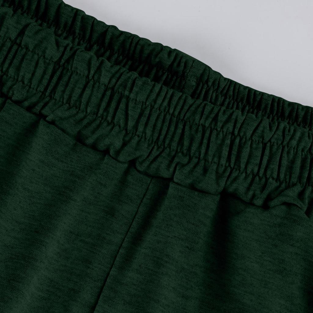 Modische Damen-Shorts mit elastischer Taille und weitem Bein, einfarbig, lässig, Sport-Shorts