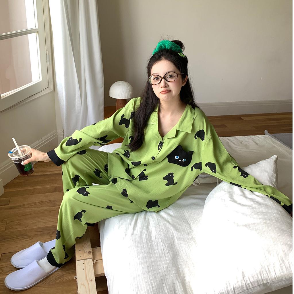 Herfst Dames Pyjama Set Lange Mouw Broek Tweedelig Pyjama sets Mode Satijn Dames Casual Jeugd Meisjes Huiskleding Pijamas