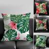 Tropical Leaves Series Pillow Case Home Dorm Chair Back Short Plush Double-sided Printing Office Nap Time Cushion Cover