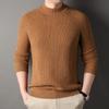 Sweater Men's Thick Winter New Fashion Solid Color Loose Pullover Round Neck Sweater Warm Base Layer