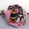 Pink Schnauzer Pattern, Automatic Folding Umbrella, Portable and Foldable Design, 8 Ribs, a Christmas or Birthday Gift.