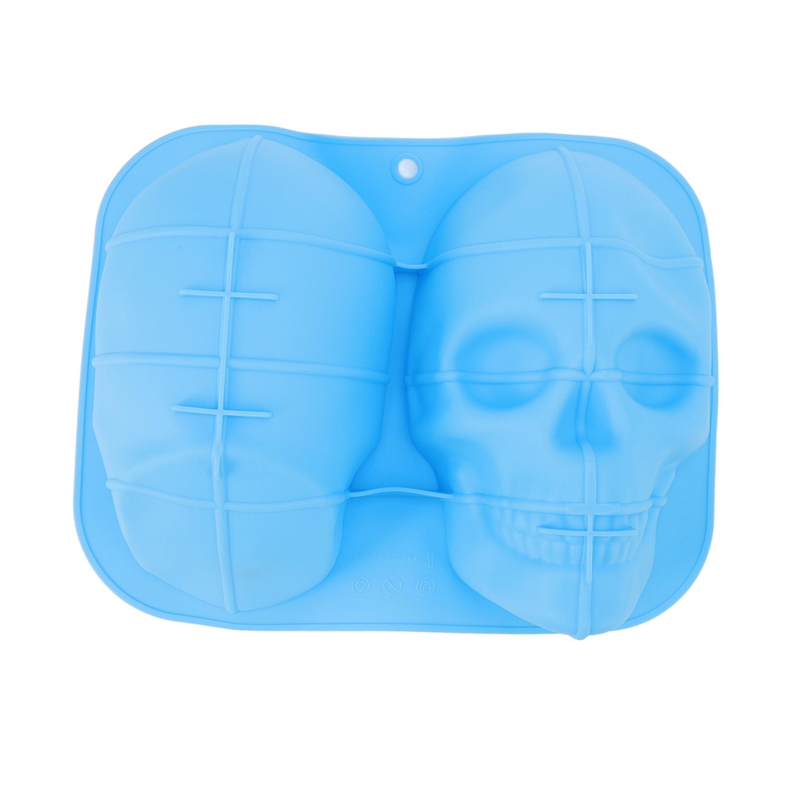 Skull Head Baking Mold Soft Silicone Halloween Skeleton Head Cake Mold for Cake   Chocolate   Ice