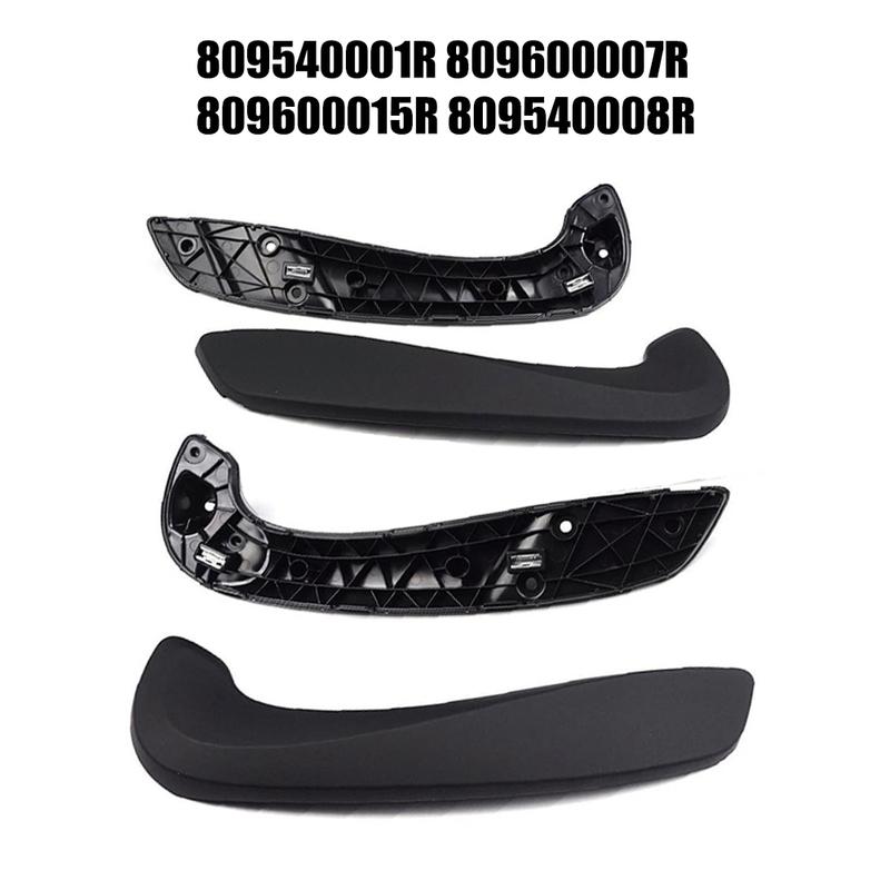 Front Inner Door Handle Grip Black ABS Replacement for Megane MK3 2008 2016 Includes Handle Covers OEM 809540001R 809600007R