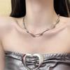 Zinc Zinc Alloy Bamboo Joint Chain Silver Color Snake Bone Chain New Trendy Punk Necklace  Music Festival