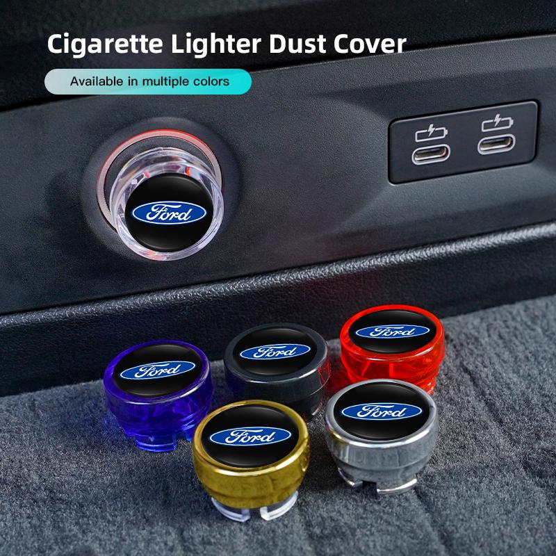 AJV1 Car Cigarette Lighter Cover Dust Cover Accessories For Ford S MAX Ranger Focus Fiesta Mondeo Kuga Mustang Escort C-Max keychain