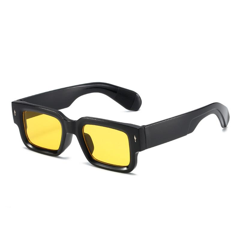 Fashion Retro Thick Leg Square Frame Sunglasses Men Women Popular Brand Small Frame Rice Nail Sun Glasses Oculos De Sol