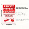 Cartello Divieto di Parcheggio Metallo Pesante 20x30 cm Proprietà Privata Avviso Avviso Rimozione Forzata Arredamento Muro Viale Porta Garage Rosso Bianco