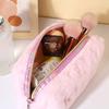 Plush Makeup Bag Cosmetic Bag for Women,Zipper Large Solid Color Travel Toiletry Bag Travel Make Up Toiletry Bag Washing Pouch