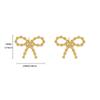 Bow Flower Stainless Steel Earring for Women Mama 18K Gold-plated Stud Earring Wedding Jewelry Accessories Valentine's Day Gifts