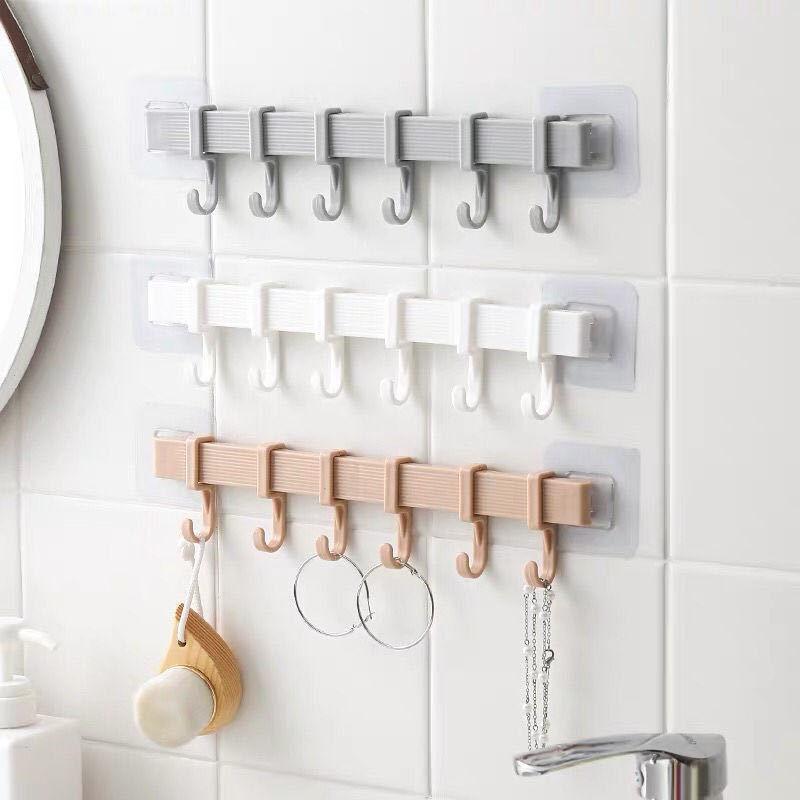 Multifunction Kitchen Storage Hook Cupboard 6 Hook Home Organizer Storage Rack Pantry Chest Tools Towels Hanger Wardrobe Rack