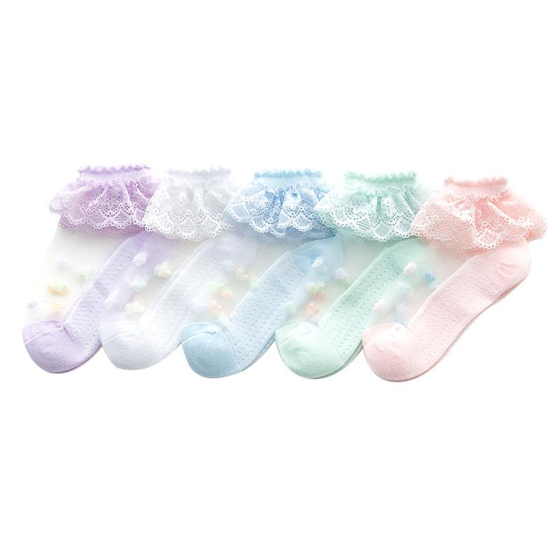 Summer Thin Girls' Socks Summer Lace Stockings Children's Lace Stockings Princess Socks Crystal Stockings Mesh Breathable