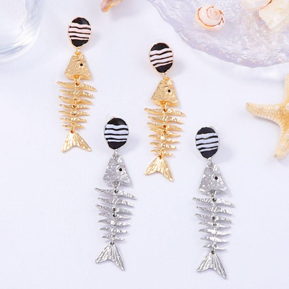 A Pair New Trendy Vintage Metal Earrings Creative Fashion Drop Earrings Summer Jewelry Beach Party