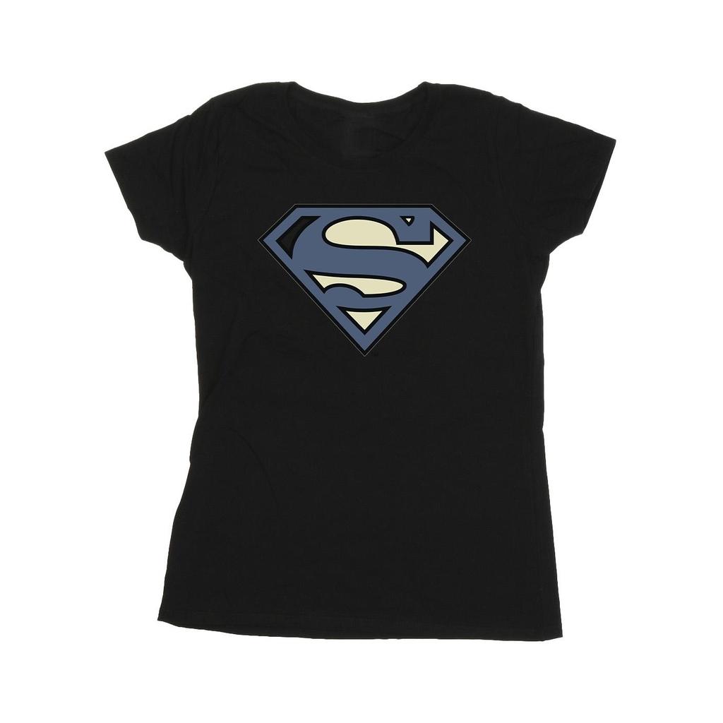 DC Comics Womens/Ladies Superman Indigo Blue Logo Cotton T-Shirt