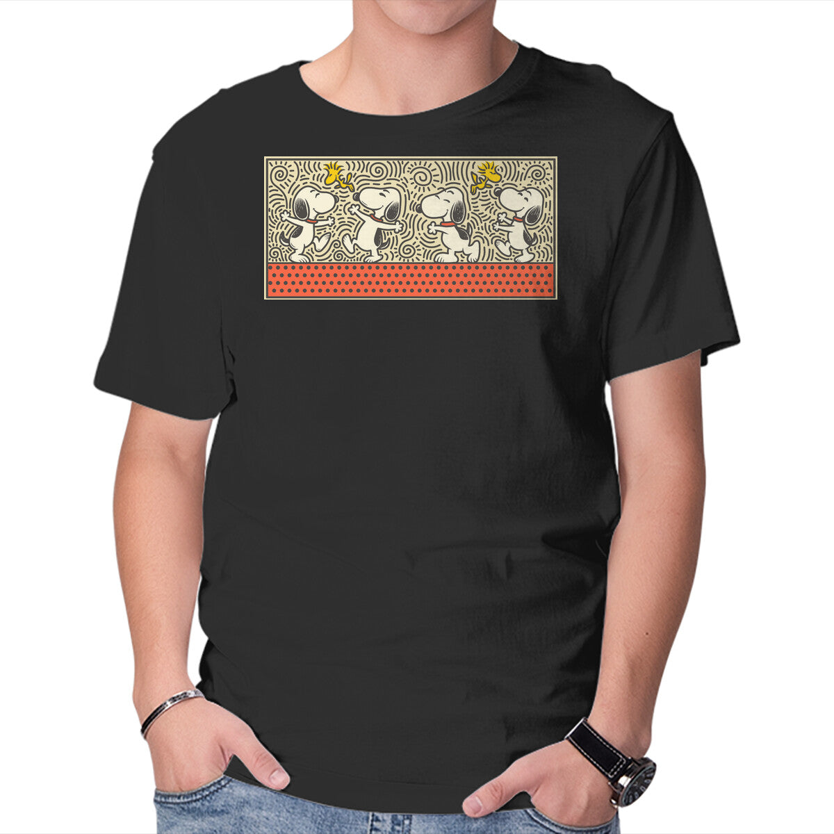 Unisex Crew Neck T-Shirt Doodle Friends Graphic Short Sleeve Casual Tee XL